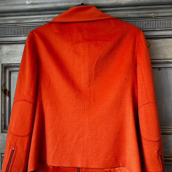 Akris Punto Orange Wool Signature Fitted Jacket Size US 6 - Picture 12 of 12